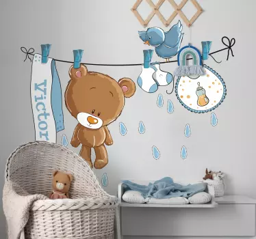 Adesivo bambini orsetto al vento - TenStickers
