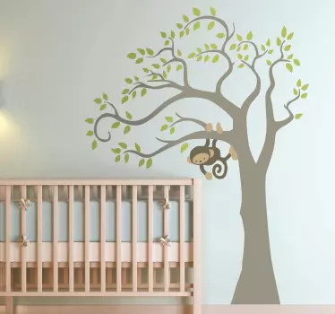 Adesivo bambini scimmia sull'albero - TenStickers
