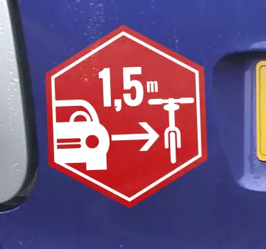Adesivo per auto bici rispetto per il ciclista - TenStickers