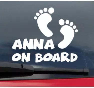 Adesivo bimbo a bordo personalizzato impronta - TenStickers