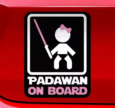 Adesivo per auto bebè Padawan a bordo - TenStickers