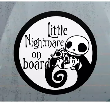 Adesivo per auto bimbo a bordo personalizzato Piccolo incubo - TenStickers