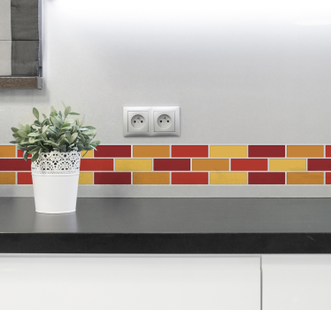 Adesivo cucina da parete bordo toni caldi - TenStickers