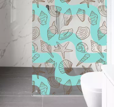 Adesivo box doccia conchiglie - TenStickers