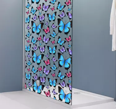 Adesivo box doccia farfalle - TenStickers