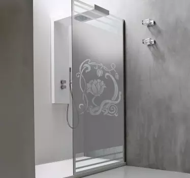 Adesivo box doccia fiori art nouveau - TenStickers