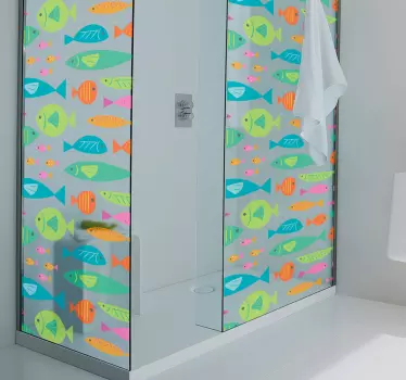 Adesivo box doccia pesci colorati - TenStickers