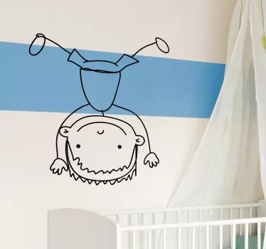 Adesivo cameretta bimbo capriola stilizzato - TenStickers