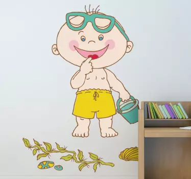 Adesivo cameretta finalmente in spiaggia - TenStickers