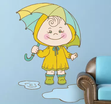 Adesivo cameretta giorno di pioggia - TenStickers
