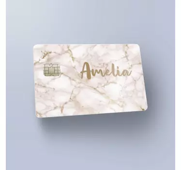 Adesivo carta di credito effetto marmo e nome - TenStickers