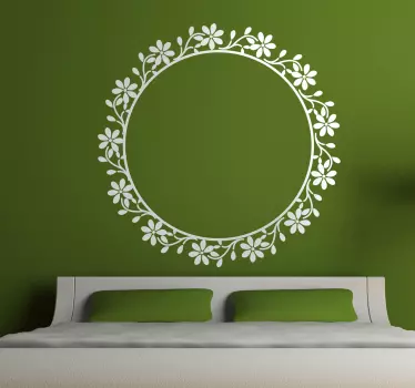 Adesivo cerchio fiori - TenStickers