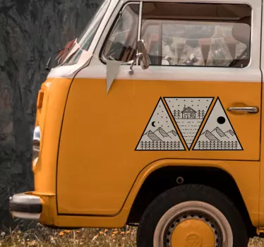 Adesivo per camper paesaggio stilizzato - TenStickers