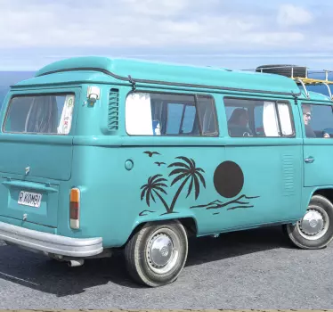 Adesivo per camper con palme e il sole - TenStickers