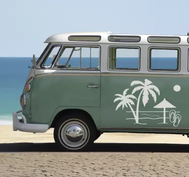 Adesivo con palme e spiaggia - TenStickers