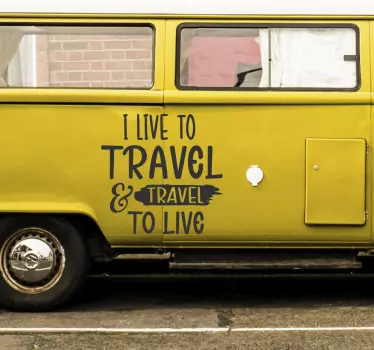 Adesivo per camper con scritta per viaggiatori - TenStickers