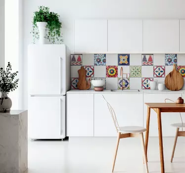Adesivo murale cucina piastrelle ornamentali colorate - TenStickers