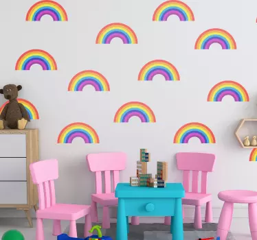 Adesivo murale con arcobaleni - TenStickers