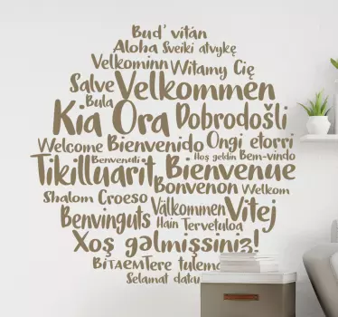 Adesivo da parete benvenuto in molte lingue - TenStickers