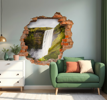 Adesivo da parete con effetti visivi a cascata trompe l'oeil - TenStickers