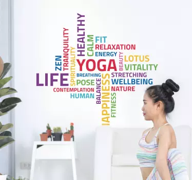 Adesivo da parete scritte concetti yoga - TenStickers
