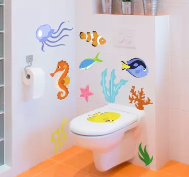 Adesivo murale con animali marini - TenStickers