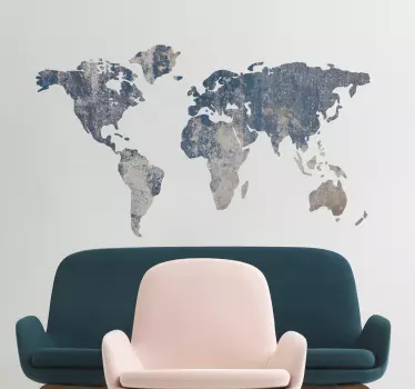 Adesivo mappamondo con effetto muro - TenStickers