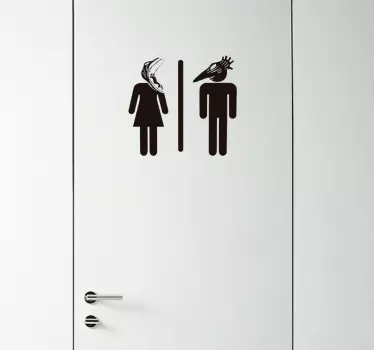 Adesivo porta WC Bitelchus uomo e donna - TenStickers