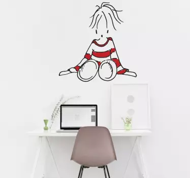 Adesivo decorativo bambola seduta - TenStickers