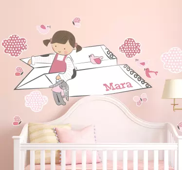 Adesivo decorativo Bimbi Aeroplano Carta - TenStickers