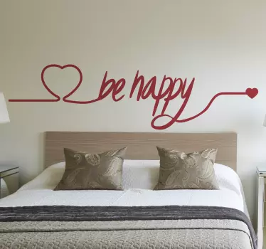 Adesivo murali soggiorno decorativo cuore be happy - TenStickers