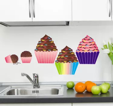 Adesivo decorativo cupcakes - TenStickers