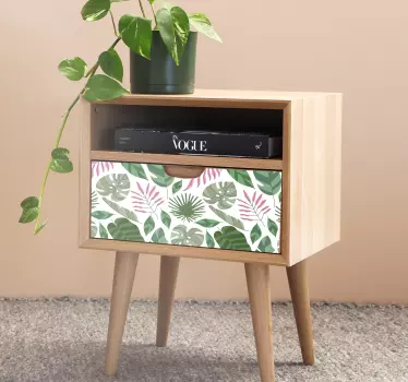 Carta adesiva per mobili stile tropicale foglioso - TenStickers