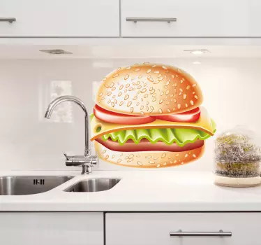 Adesivo decorativo illustrazione hamburger 6 - TenStickers