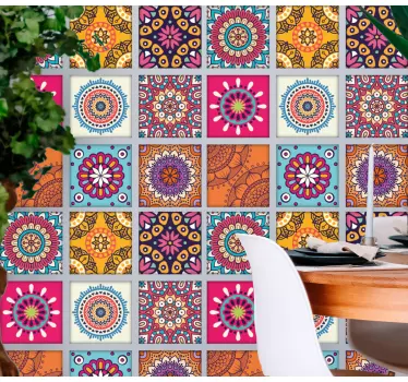 Adesivo decorativo motivi mosaico colorati - TenStickers
