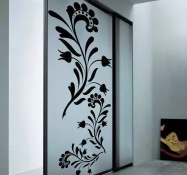 Adesivo per porta motivo floreale - TenStickers