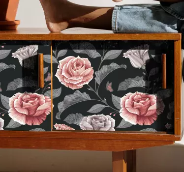 Adesivo decorativo motivo rosa elegante - TenStickers