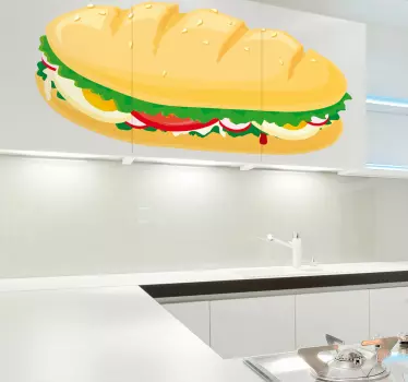 Adesivo per cucina panino vegetariano - TenStickers