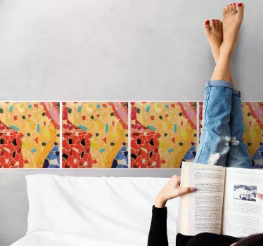 Greca adesiva mosaico realistico colorato - TenStickers