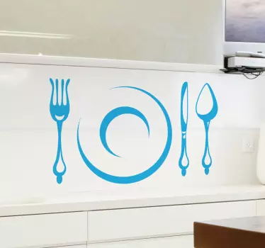 Adesivo decorativo piatto e posate - TenStickers