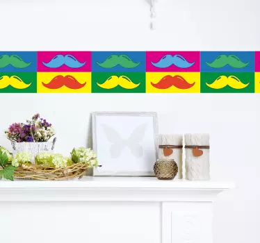 Adesivo decorativo pop art baffi - TenStickers