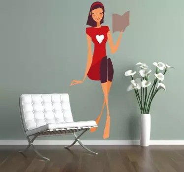 Adesivo decorativo ragazza libro - TenStickers