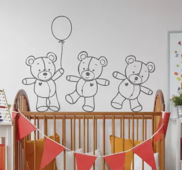 Adesivo decorativo tre orsetti - TenStickers