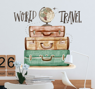 Adesivo murale soggiorno tema viaggi - TenStickers