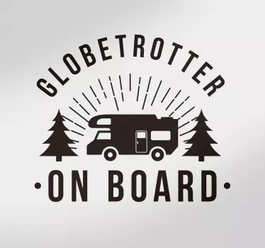 Adesivo camper con "globetrotter on board" - TenStickers