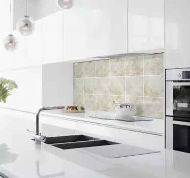 Adesivo effetto piastrella  marmo beige - TenStickers