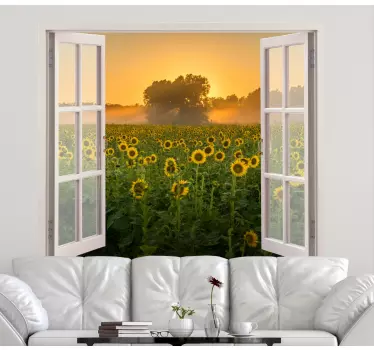 Adesivo fiore Campo primaverile la sera - TenStickers