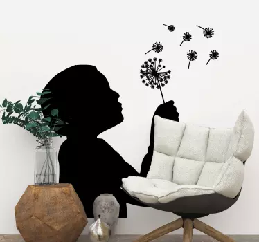 Adesivo fiore Dente di leone e persona silhouette - TenStickers