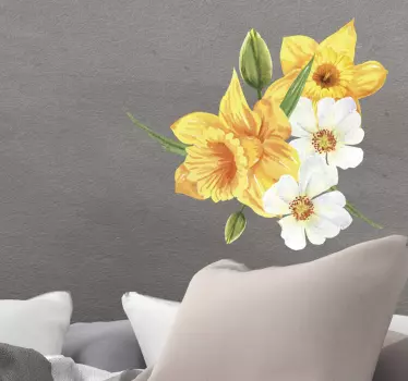 Adesivo fiore Narciso giallo - TenStickers