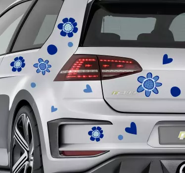 Set di adesivi con cuori e fiori - TenStickers